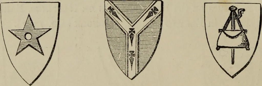 An illustration from The handbook of heraldry : with instructions for tracing pedigrees and deciphering ancient mss., also, rules for the appointment of liveries, etc. etc., 1869, leaf 117