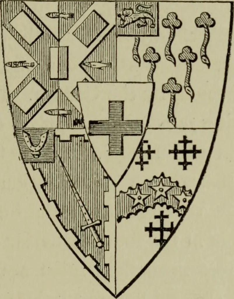 An illustration from The handbook of heraldry : with instructions for tracing pedigrees and deciphering ancient mss., also, rules for the appointment of liveries, etc. etc., 1869, leaf 152
