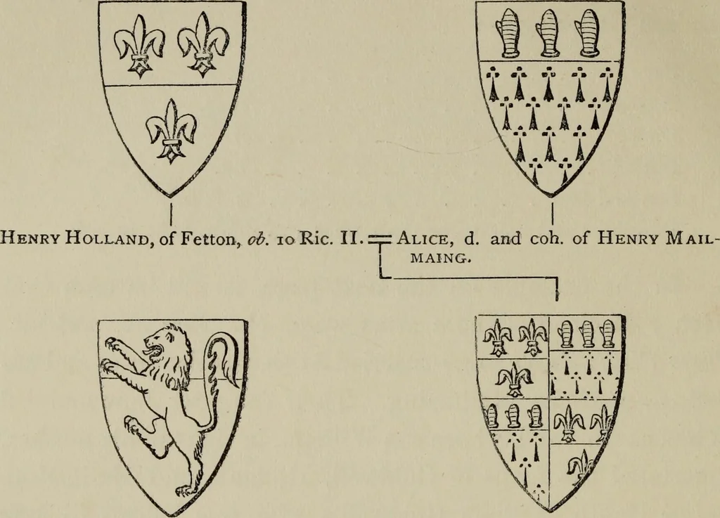 An illustration from The handbook of heraldry : with instructions for tracing pedigrees and deciphering ancient mss., also, rules for the appointment of liveries, etc. etc., 1869, leaf 281