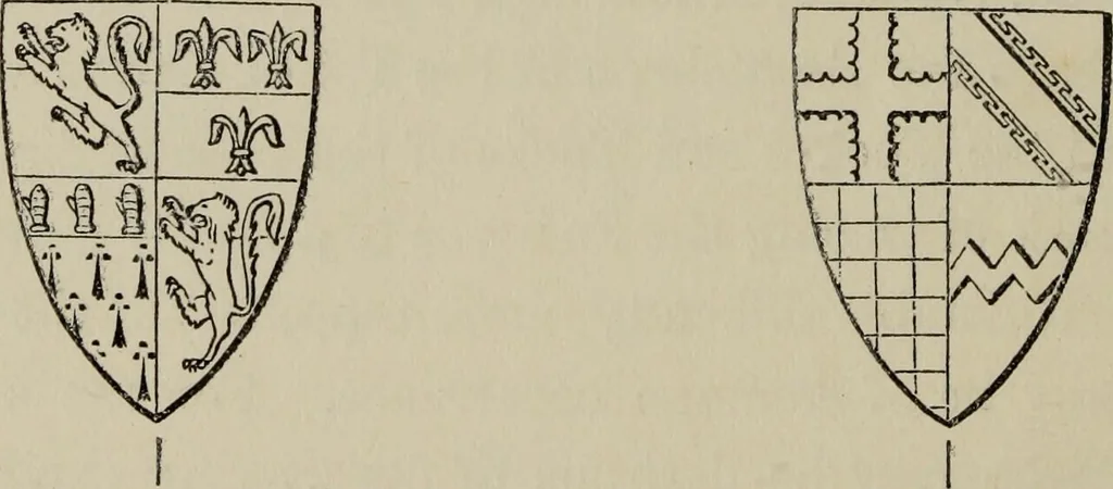 An illustration from The handbook of heraldry : with instructions for tracing pedigrees and deciphering ancient mss., also, rules for the appointment of liveries, etc. etc., 1869, leaf 281
