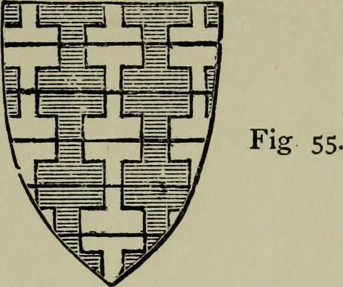 An illustration from The handbook of heraldry : with instructions for tracing pedigrees and deciphering ancient mss., also, rules for the appointment of liveries, etc. etc., 1869, leaf 58