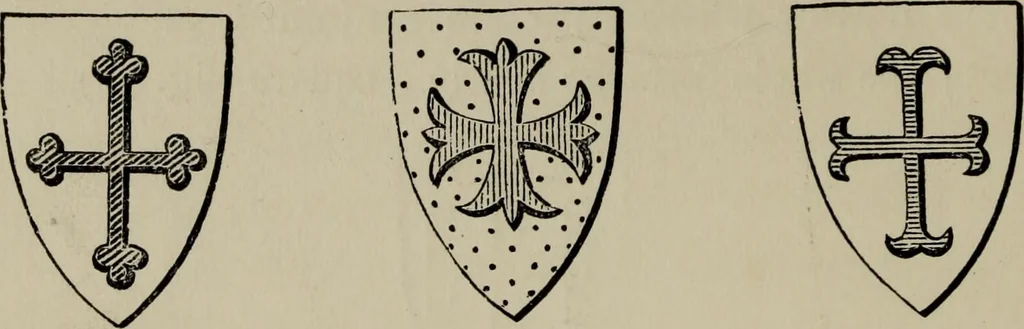 An illustration from The handbook of heraldry : with instructions for tracing pedigrees and deciphering ancient mss., also, rules for the appointment of liveries, etc. etc., 1869, leaf 65