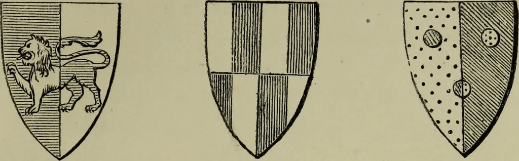 An illustration from The handbook of heraldry : with instructions for tracing pedigrees and deciphering ancient mss., also, rules for the appointment of liveries, etc. etc., 1869, leaf 84