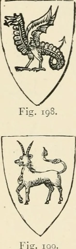 An illustration from Handbook of heraldry, with instructions for tracing pedigrees and deciphering ancient mss., rules for the appointment of liveries, &c., 1893, leaf 114