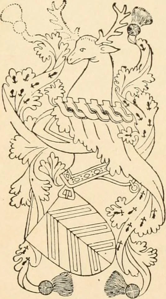An illustration from Handbook of heraldry, with instructions for tracing pedigrees and deciphering ancient mss., rules for the appointment of liveries, &c., 1893, leaf 13