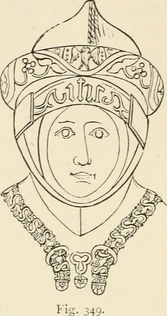 An illustration from Handbook of heraldry, with instructions for tracing pedigrees and deciphering ancient mss., rules for the appointment of liveries, &c., 1893, leaf 204