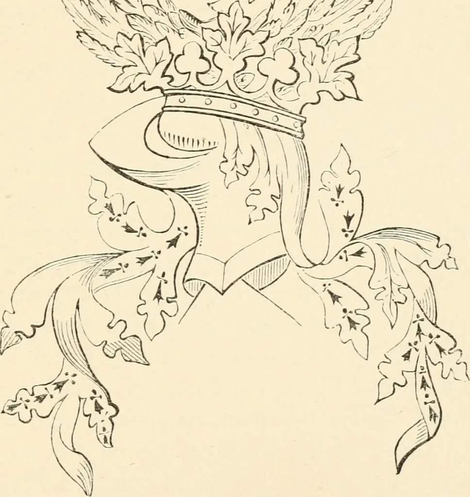 An illustration from Handbook of heraldry, with instructions for tracing pedigrees and deciphering ancient mss., rules for the appointment of liveries, &c., 1893, leaf 205