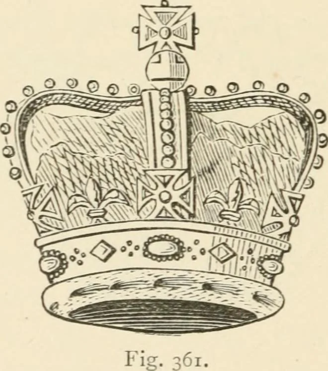 An illustration from Handbook of heraldry, with instructions for tracing pedigrees and deciphering ancient mss., rules for the appointment of liveries, &c., 1893, leaf 252