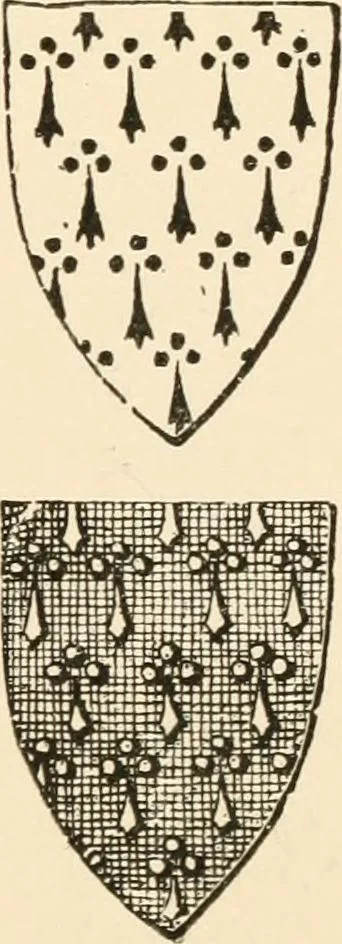 An illustration from Handbook of heraldry, with instructions for tracing pedigrees and deciphering ancient mss., rules for the appointment of liveries, &c., 1893, leaf 65