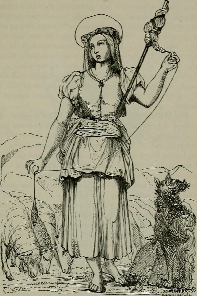 An illustration from A handbook of legendary and mythological art, 1872, leaf 136