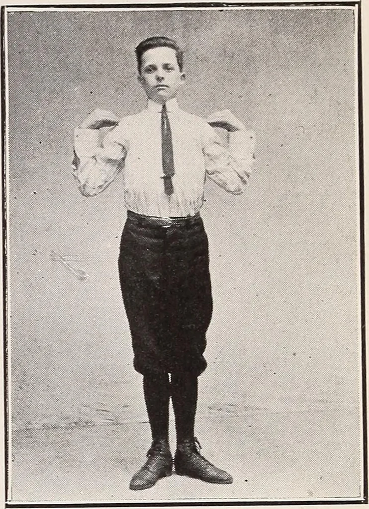 An illustration from Handbook of lessons in physical training and games for the Philadelphia public schools, 1910, leaf 25