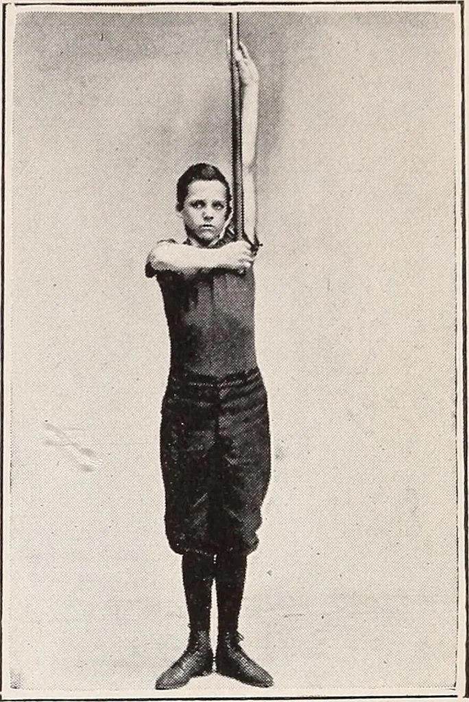 An illustration from Handbook of lessons in physical training and games for the Philadelphia public schools, 1910, leaf 43
