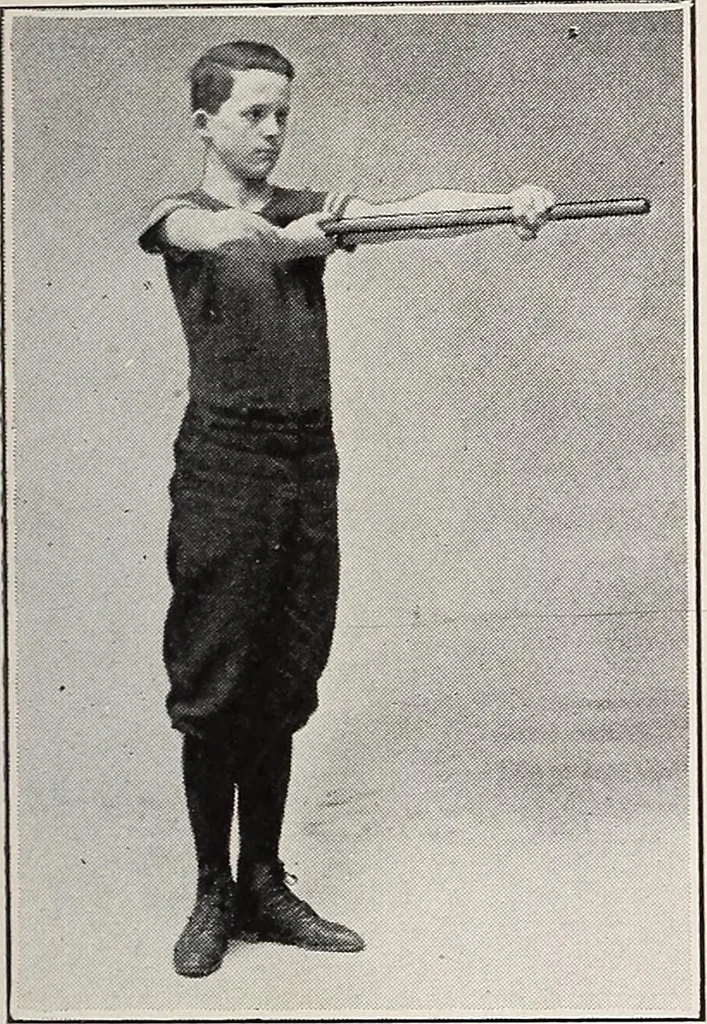 An illustration from Handbook of lessons in physical training and games for the Philadelphia public schools, 1910, leaf 43
