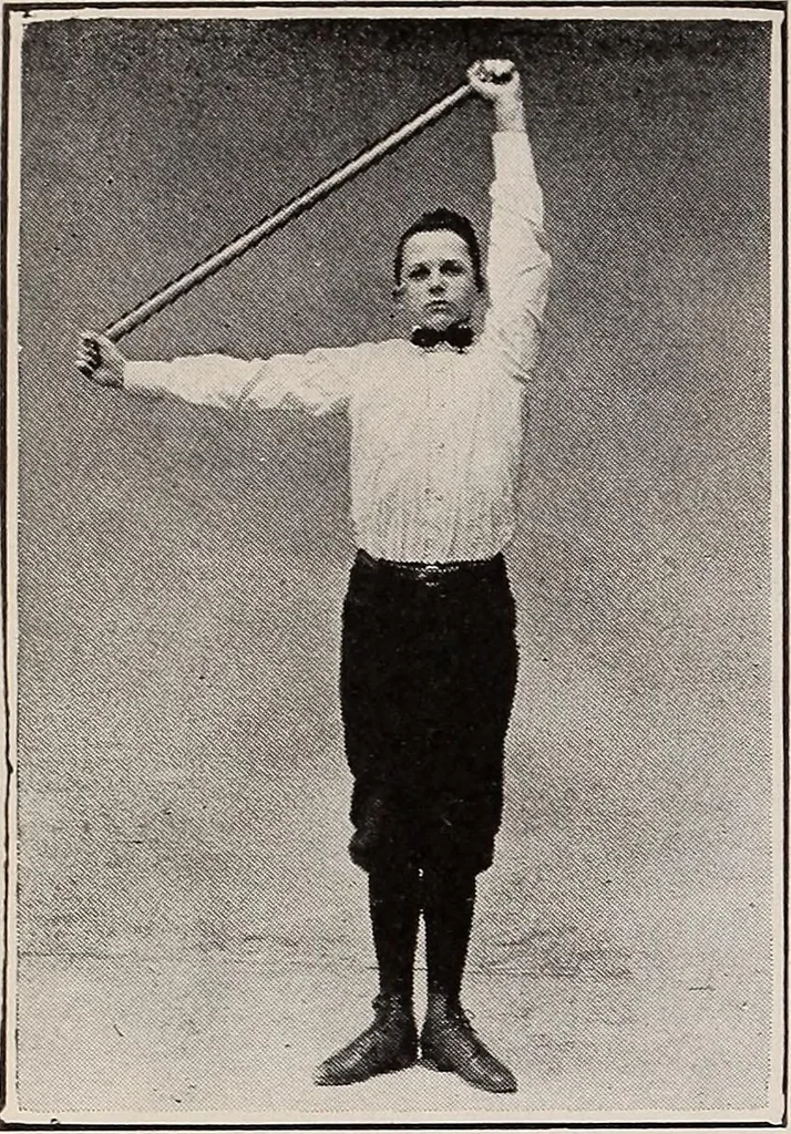 An illustration from Handbook of lessons in physical training and games for the Philadelphia public schools, 1910, leaf 44