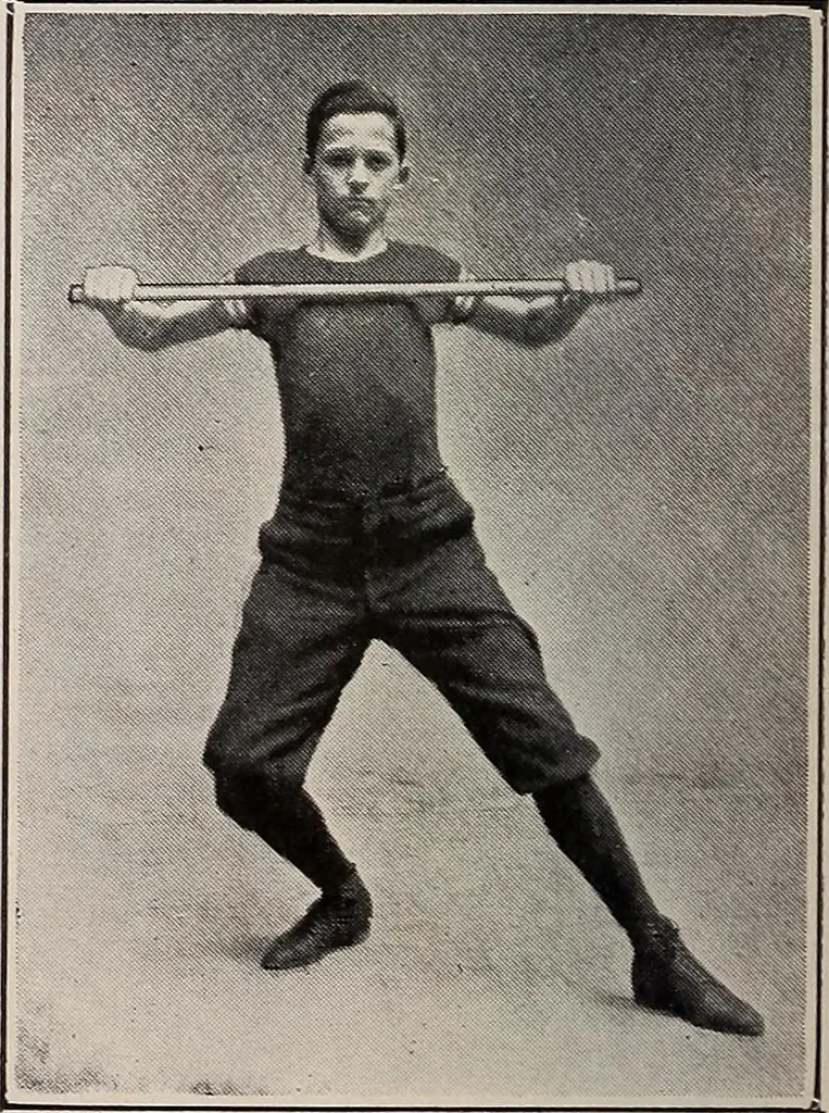 An illustration from Handbook of lessons in physical training and games for the Philadelphia public schools, 1910, leaf 44