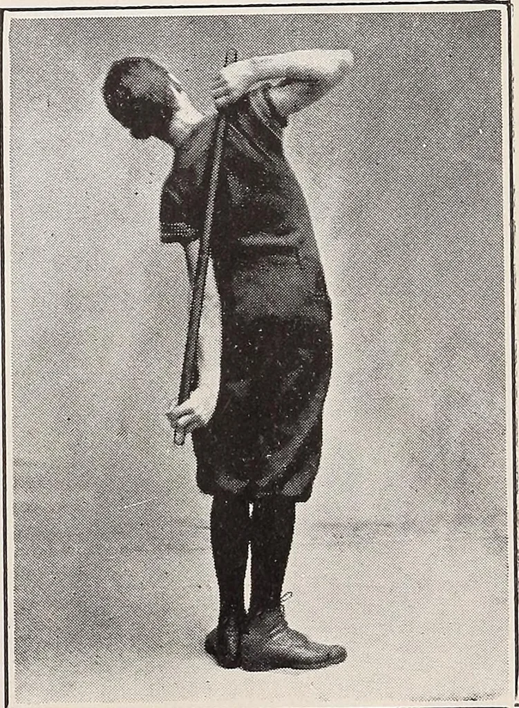 An illustration from Handbook of lessons in physical training and games for the Philadelphia public schools, 1910, leaf 45