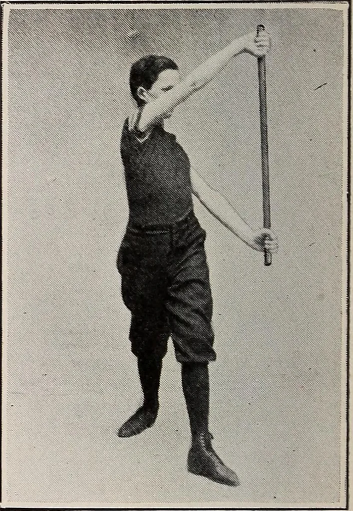 An illustration from Handbook of lessons in physical training and games for the Philadelphia public schools, 1910, leaf 46