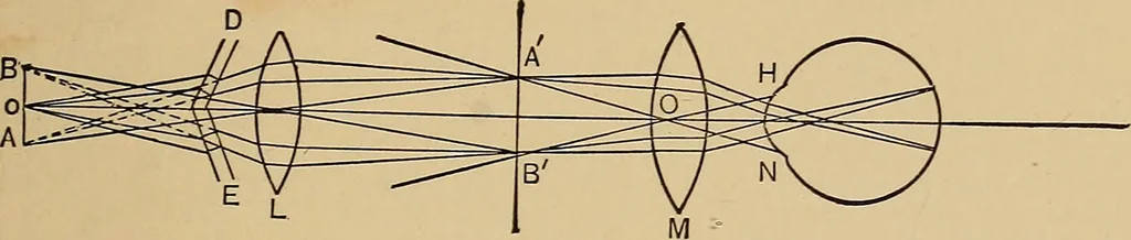 An illustration from Handbook of optics for students of ophthalmology, 1899, leaf 195