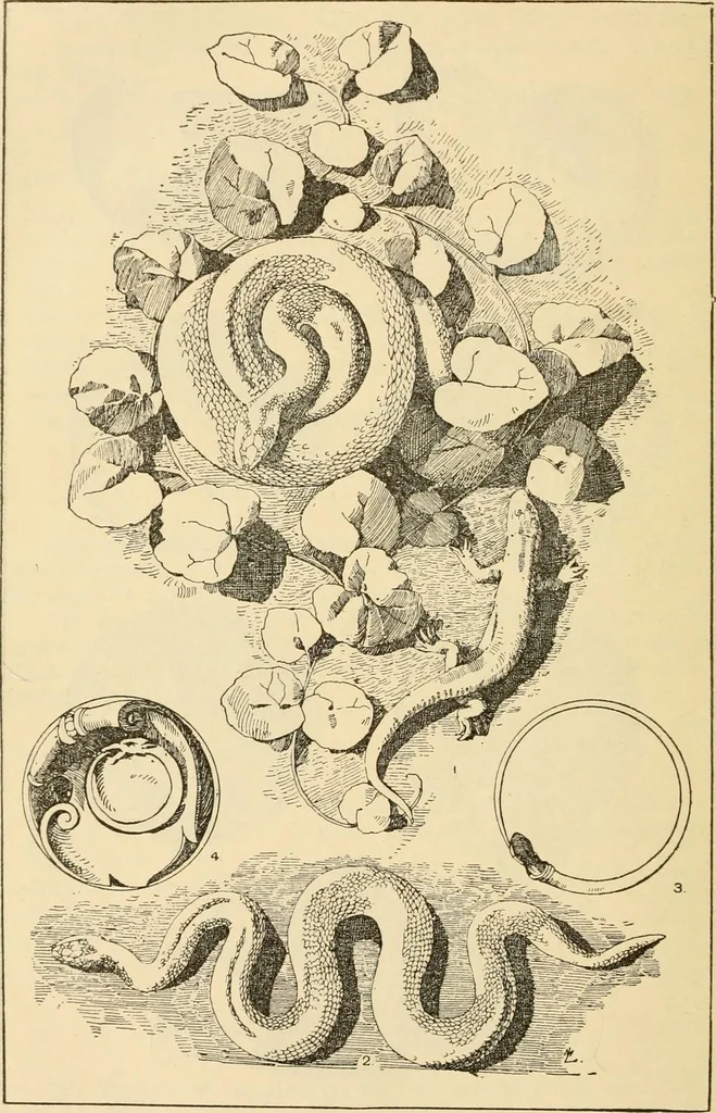 An illustration from Handbook of ornament; a grammar of art, industrial and architectural designing in all its branches, for practical as well as theoretical use, 1900, leaf 106
