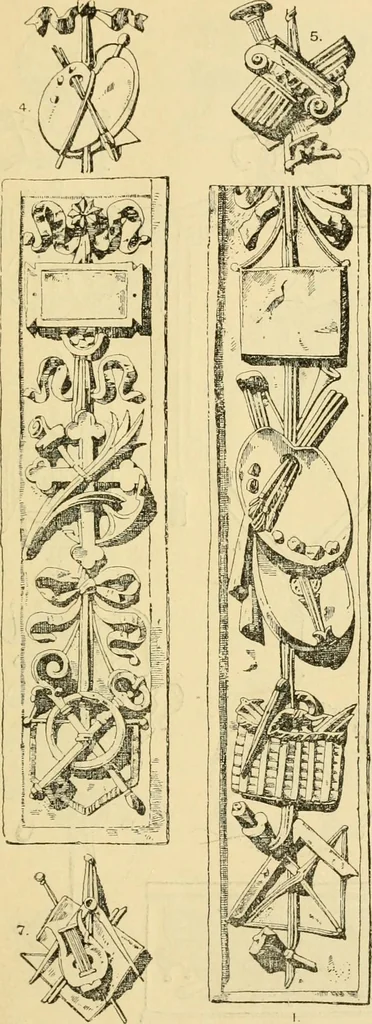 An illustration from Handbook of ornament; a grammar of art, industrial and architectural designing in all its branches, for practical as well as theoretical use, 1900, leaf 131