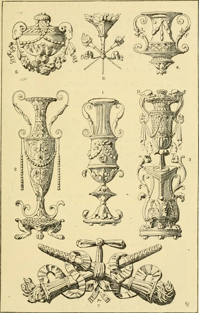 An illustration from Handbook of ornament; a grammar of art, industrial and architectural designing in all its branches, for practical as well as theoretical use, 1900, leaf 137