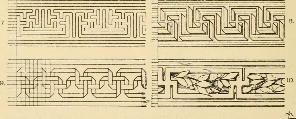 An illustration from Handbook of ornament; a grammar of art, industrial and architectural designing in all its branches, for practical as well as theoretical use, 1900, leaf 146