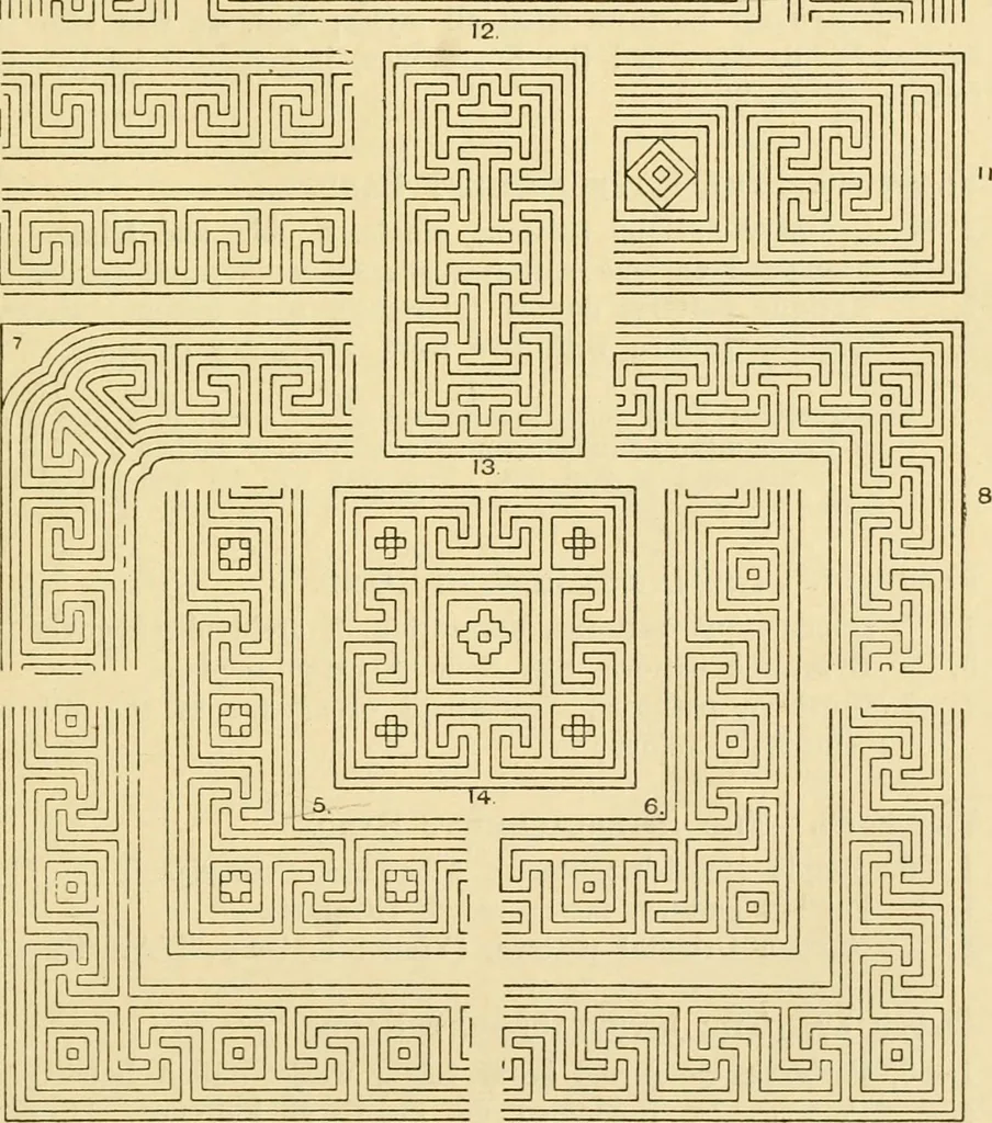 An illustration from Handbook of ornament; a grammar of art, industrial and architectural designing in all its branches, for practical as well as theoretical use, 1900, leaf 149