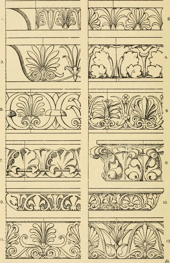 An illustration from Handbook of ornament; a grammar of art, industrial and architectural designing in all its branches, for practical as well as theoretical use, 1900, leaf 178