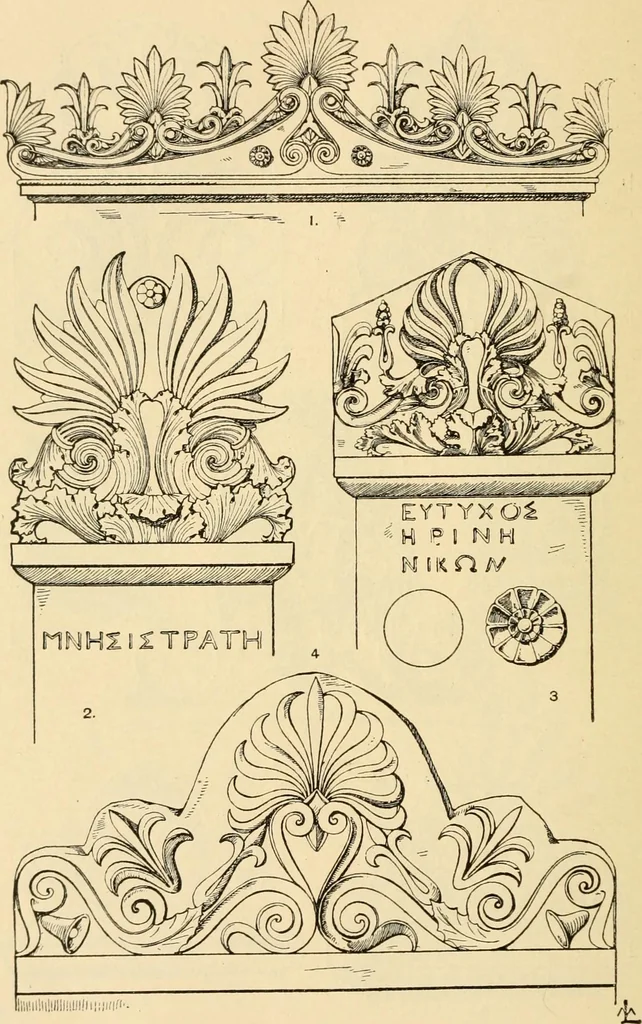 An illustration from Handbook of ornament; a grammar of art, industrial and architectural designing in all its branches, for practical as well as theoretical use, 1900, leaf 184