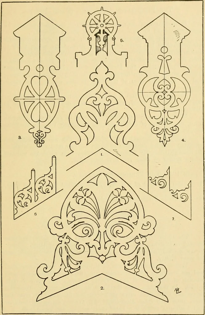 An illustration from Handbook of ornament; a grammar of art, industrial and architectural designing in all its branches, for practical as well as theoretical use, 1900, leaf 185