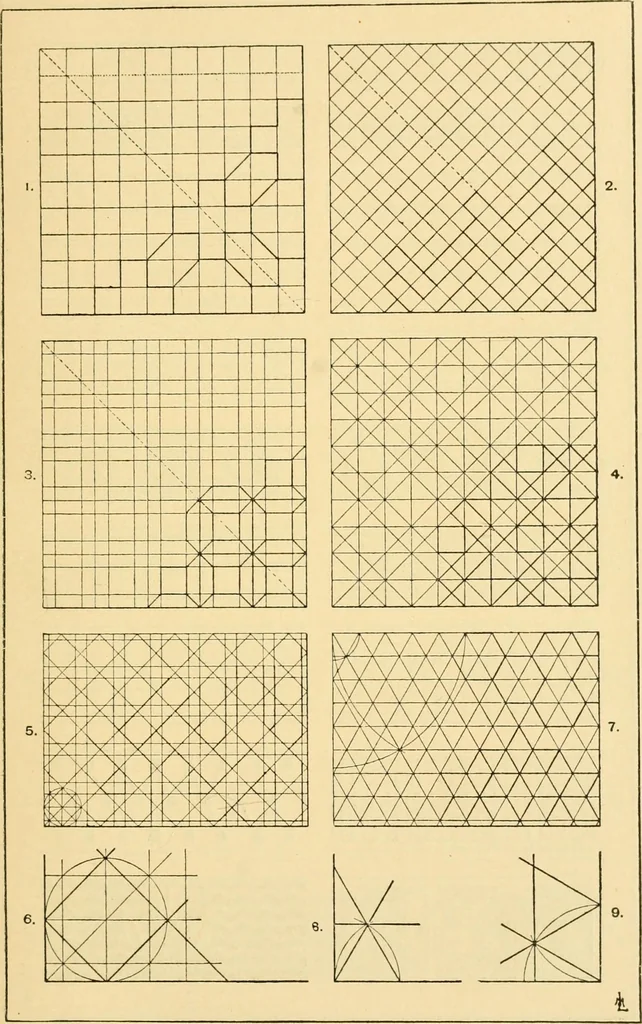 An illustration from Handbook of ornament; a grammar of art, industrial and architectural designing in all its branches, for practical as well as theoretical use, 1900, leaf 19