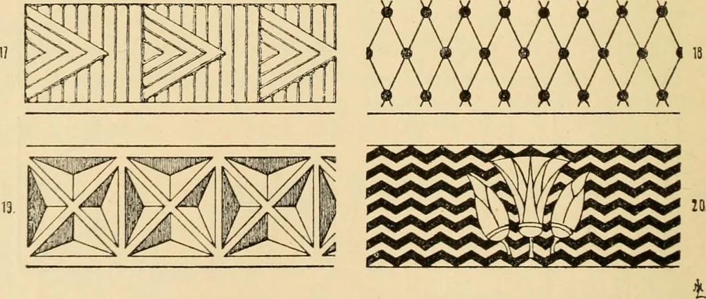 An illustration from Handbook of ornament; a grammar of art, industrial and architectural designing in all its branches, for practical as well as theoretical use, 1900, leaf 20
