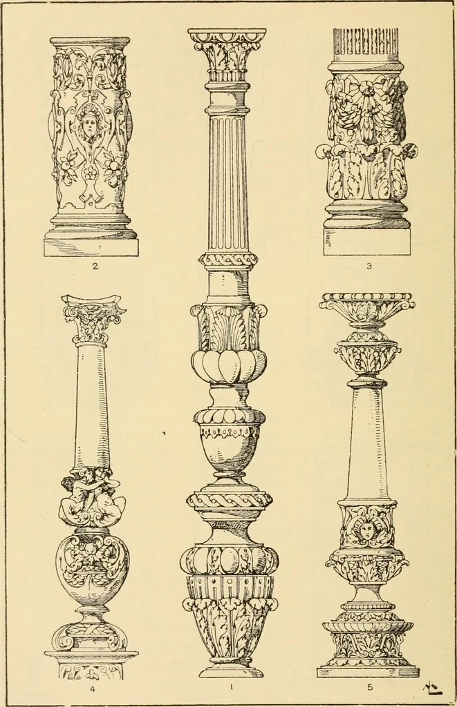 An illustration from Handbook of ornament; a grammar of art, industrial and architectural designing in all its branches, for practical as well as theoretical use, 1900, leaf 218