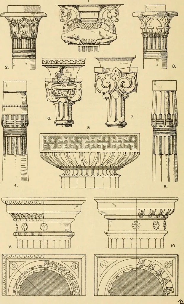 An illustration from Handbook of ornament; a grammar of art, industrial and architectural designing in all its branches, for practical as well as theoretical use, 1900, leaf 222