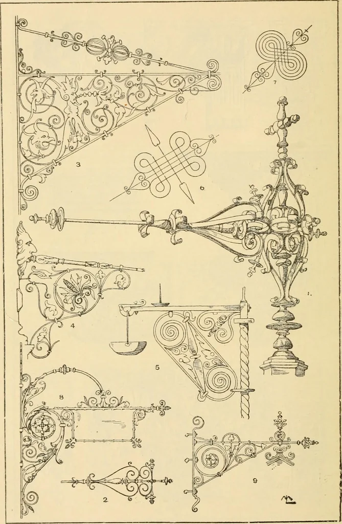 An illustration from Handbook of ornament; a grammar of art, industrial and architectural designing in all its branches, for practical as well as theoretical use, 1900, leaf 254
