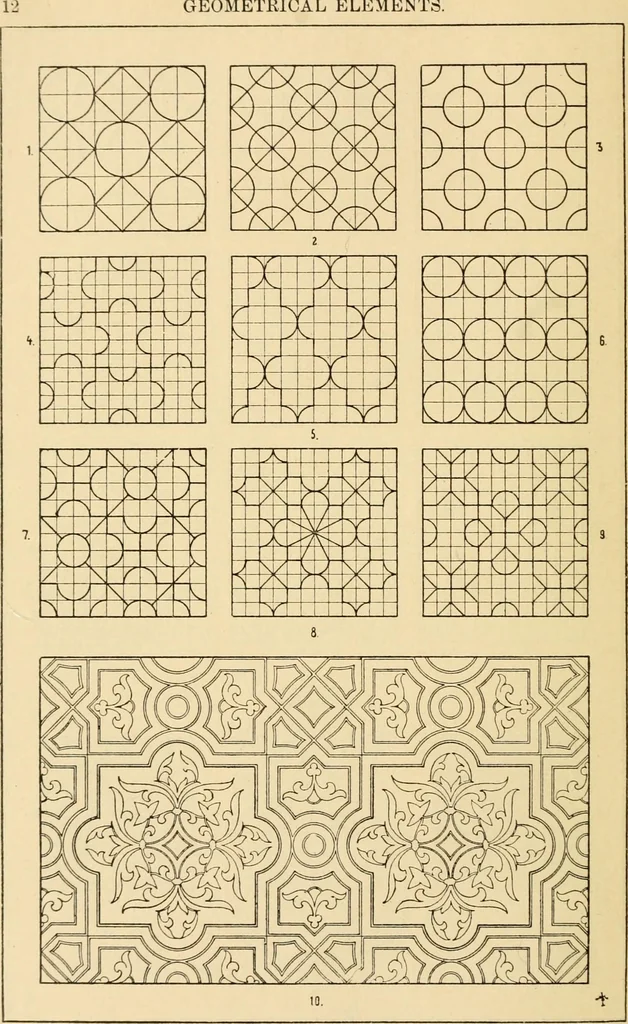An illustration from Handbook of ornament; a grammar of art, industrial and architectural designing in all its branches, for practical as well as theoretical use, 1900, leaf 26