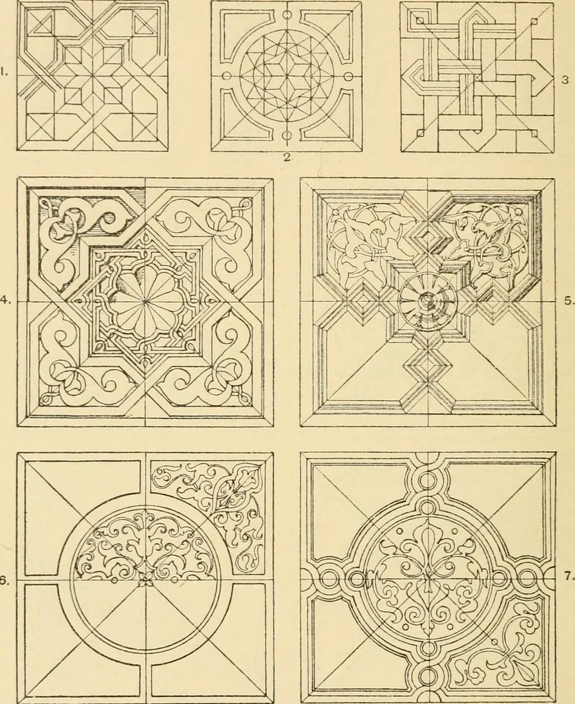 An illustration from Handbook of ornament; a grammar of art, industrial and architectural designing in all its branches, for practical as well as theoretical use, 1900, leaf 266
