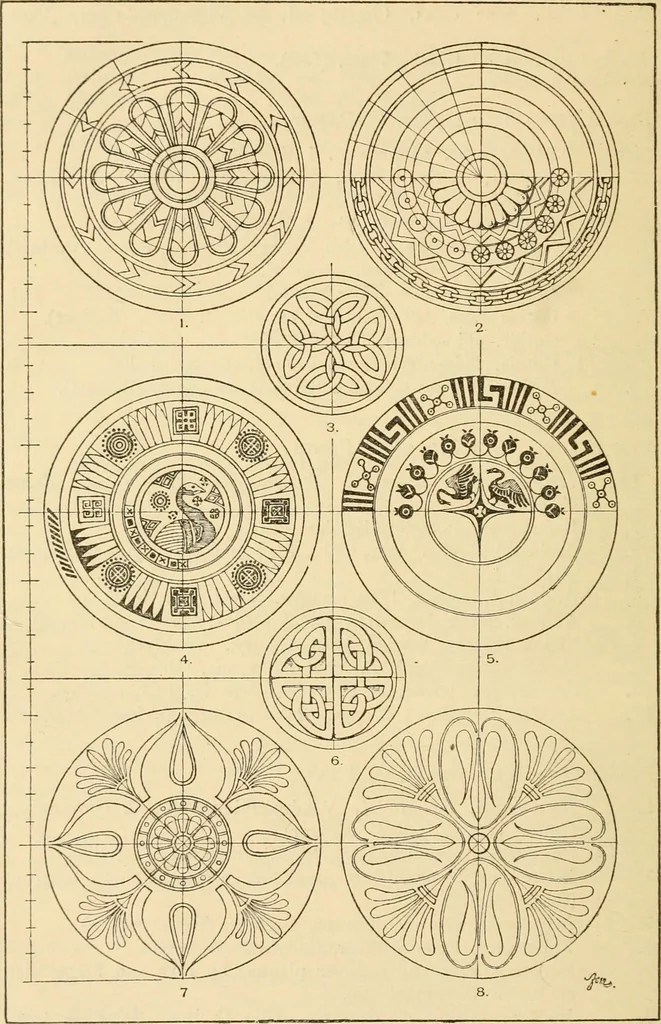 An illustration from Handbook of ornament; a grammar of art, industrial and architectural designing in all its branches, for practical as well as theoretical use, 1900, leaf 272