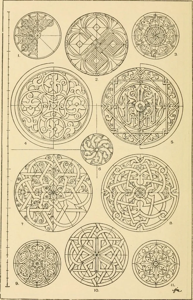 An illustration from Handbook of ornament; a grammar of art, industrial and architectural designing in all its branches, for practical as well as theoretical use, 1900, leaf 274
