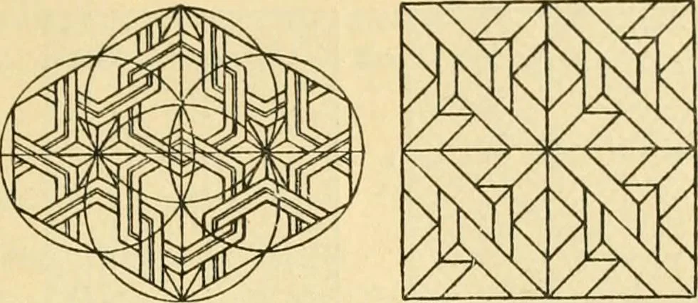 An illustration from Handbook of ornament; a grammar of art, industrial and architectural designing in all its branches, for practical as well as theoretical use, 1900, leaf 293