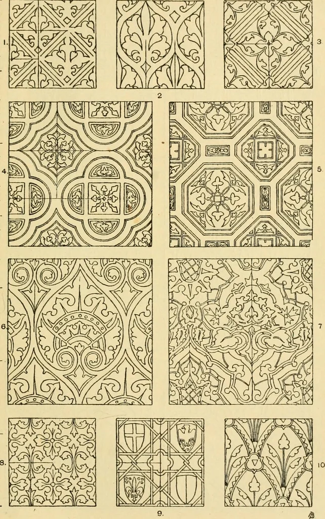An illustration from Handbook of ornament; a grammar of art, industrial and architectural designing in all its branches, for practical as well as theoretical use, 1900, leaf 301