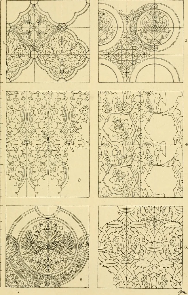 An illustration from Handbook of ornament; a grammar of art, industrial and architectural designing in all its branches, for practical as well as theoretical use, 1900, leaf 305