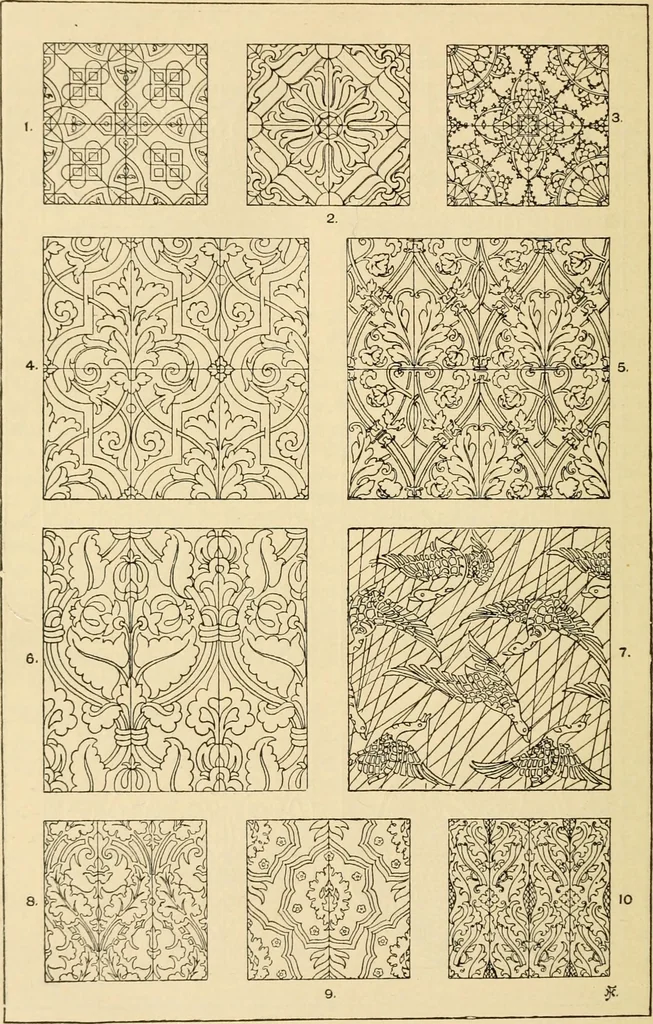 An illustration from Handbook of ornament; a grammar of art, industrial and architectural designing in all its branches, for practical as well as theoretical use, 1900, leaf 306