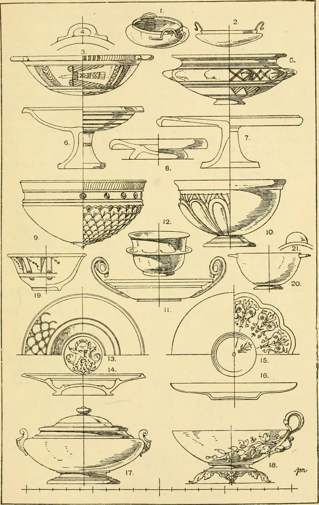 An illustration from Handbook of ornament; a grammar of art, industrial and architectural designing in all its branches, for practical as well as theoretical use, 1900, leaf 325