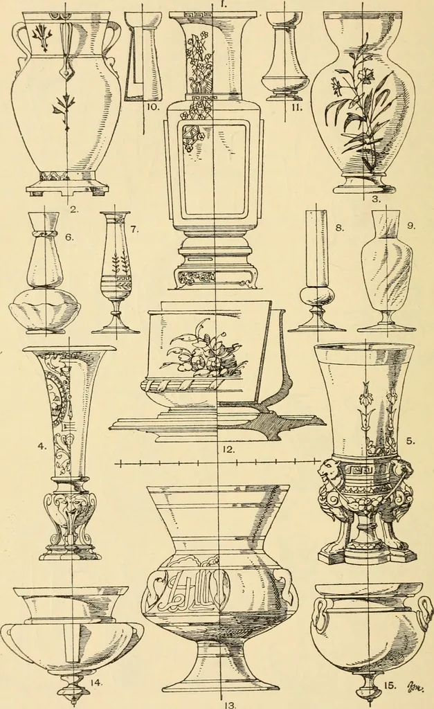 An illustration from Handbook of ornament; a grammar of art, industrial and architectural designing in all its branches, for practical as well as theoretical use, 1900, leaf 328