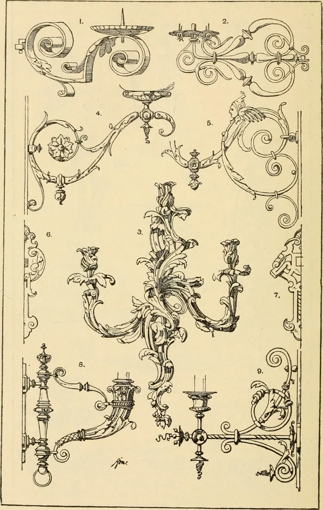 An illustration from Handbook of ornament; a grammar of art, industrial and architectural designing in all its branches, for practical as well as theoretical use, 1900, leaf 386