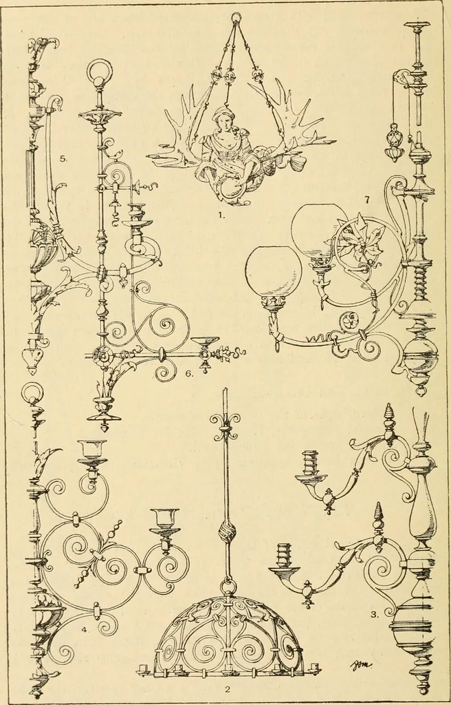 An illustration from Handbook of ornament; a grammar of art, industrial and architectural designing in all its branches, for practical as well as theoretical use, 1900, leaf 390