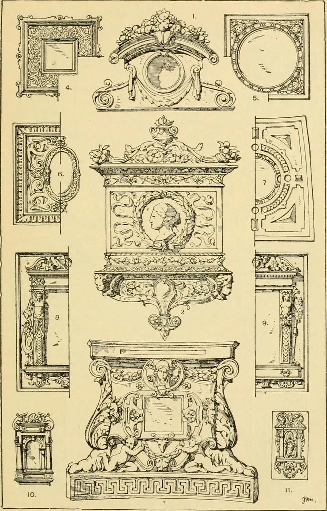 An illustration from Handbook of ornament; a grammar of art, industrial and architectural designing in all its branches, for practical as well as theoretical use, 1900, leaf 477