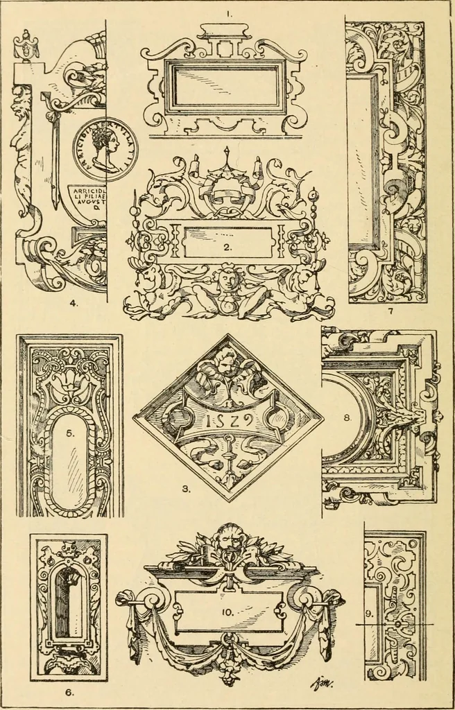 An illustration from Handbook of ornament; a grammar of art, industrial and architectural designing in all its branches, for practical as well as theoretical use, 1900, leaf 478