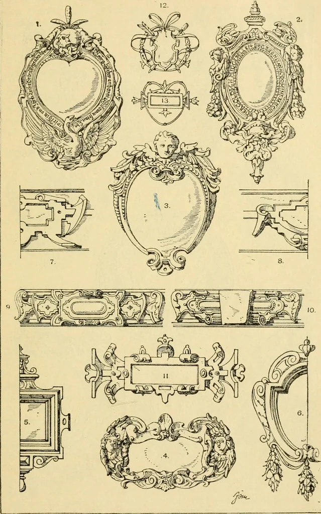 An illustration from Handbook of ornament; a grammar of art, industrial and architectural designing in all its branches, for practical as well as theoretical use, 1900, leaf 483